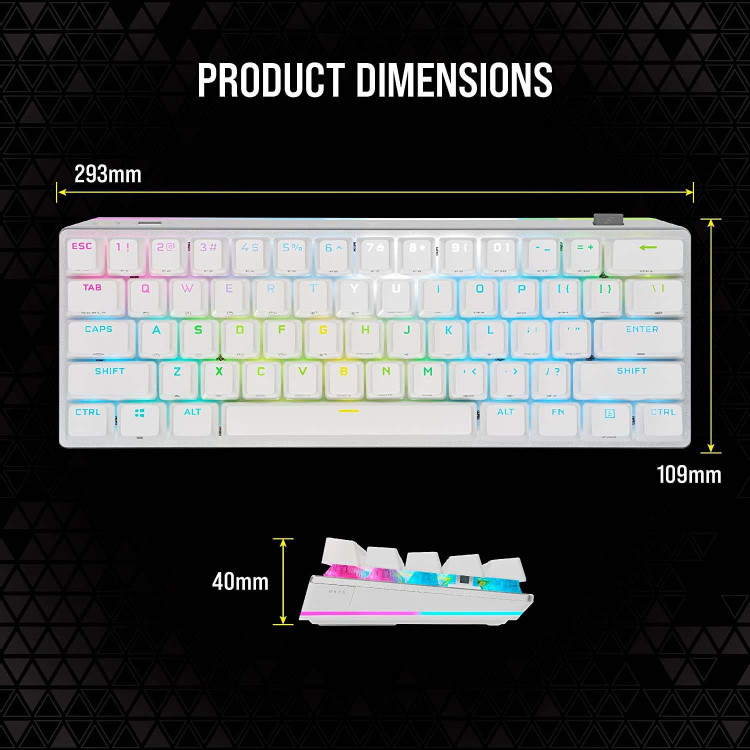 کیبورد گیمینگ کورسیر مدل K70 PRO MINI WIRELESS RGB