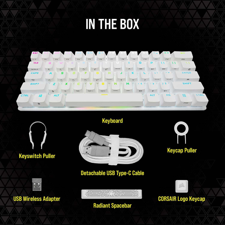 کیبورد گیمینگ کورسیر مدل K70 PRO MINI WIRELESS RGB