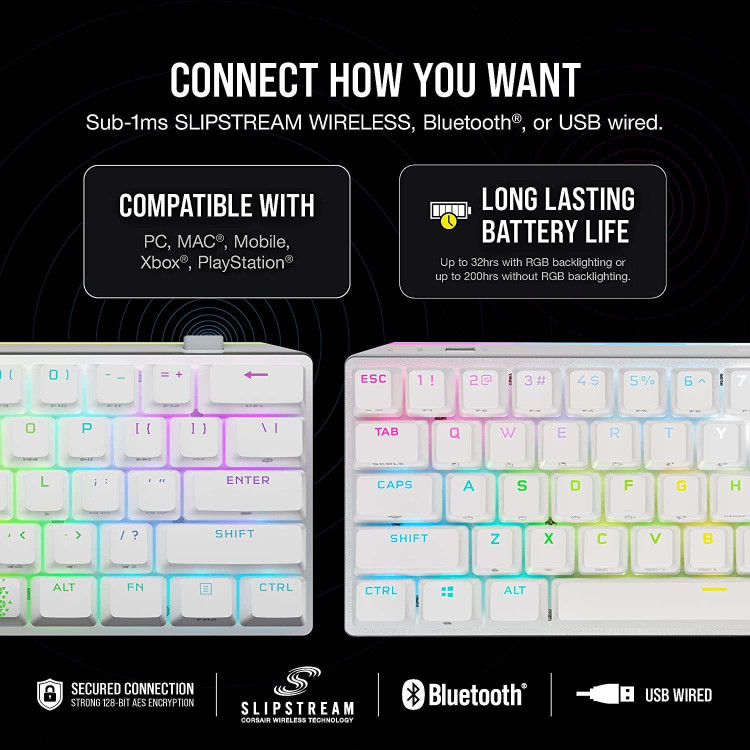کیبورد گیمینگ کورسیر مدل K70 PRO MINI WIRELESS RGB
