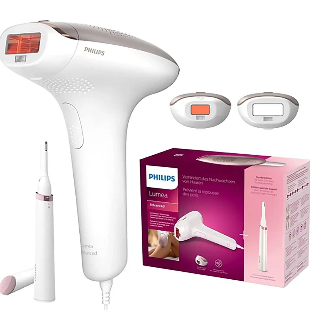 لیزر IPL فیلیپس اورجینال همراه باسری اضافه و موزن گوش و بینی و ابرو Philips Lume مدل bri955