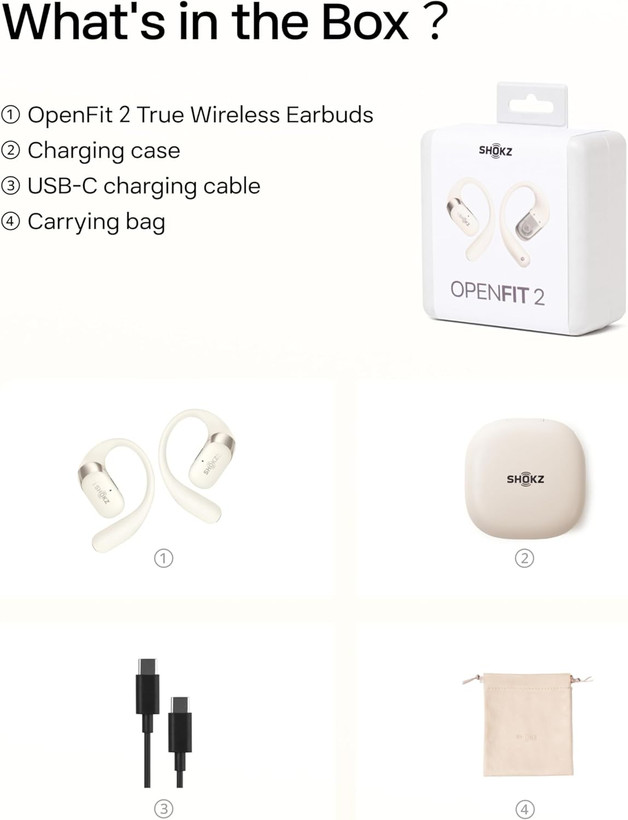 هدفون بلوتوثی افترشوکز مدل OpenFit رنگ سفید