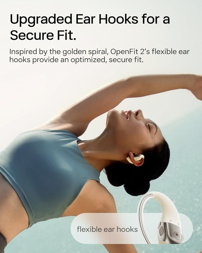 هدفون بلوتوثی افترشوکز مدل OpenFit رنگ سفید