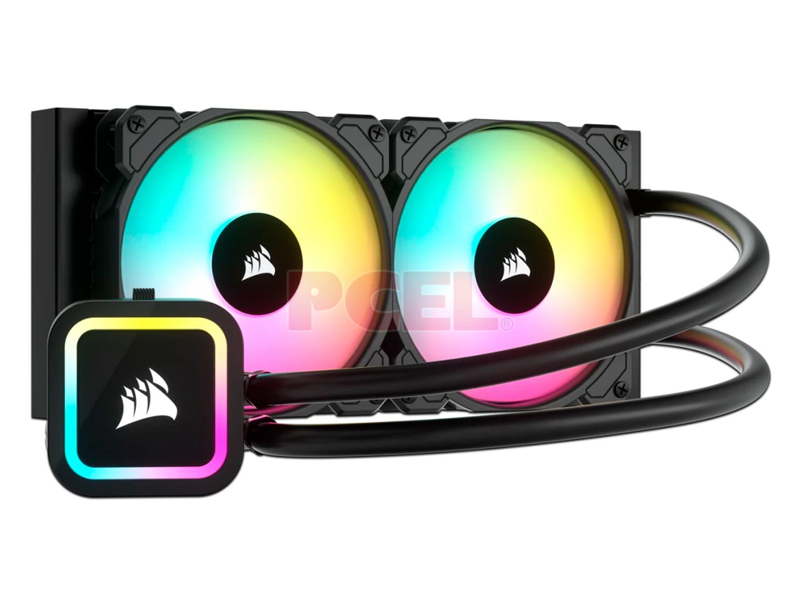 خنک کننده مایع پردازنده کورسیر مدل H100x RGB Elite  240mm با فن‌های RGB