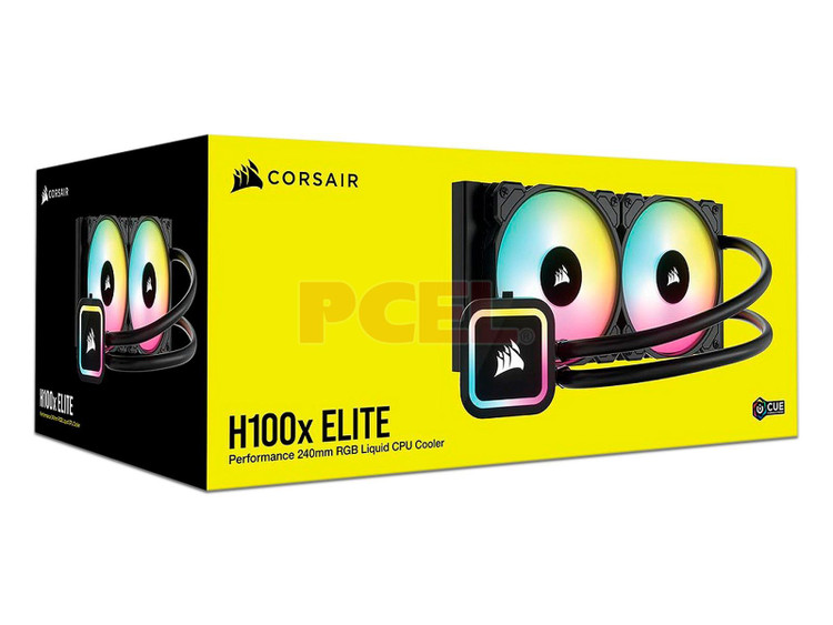 خنک کننده مایع پردازنده کورسیر مدل H100x RGB Elite 240mm با فنهای RGB