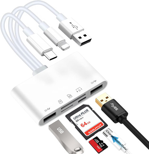 کارت ریدر چندکاره سانجیوت - سازگار با آیفون، آیپد و دستگاههای USB-C