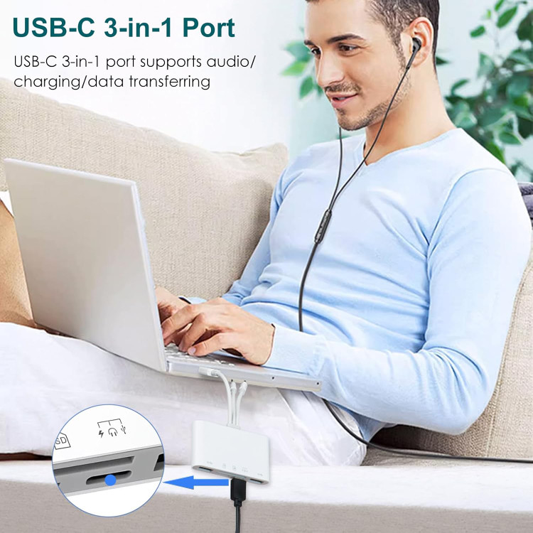 کارت ریدر چندکاره سانجیوت - سازگار با آیفون، آیپد و دستگاههای USB-C