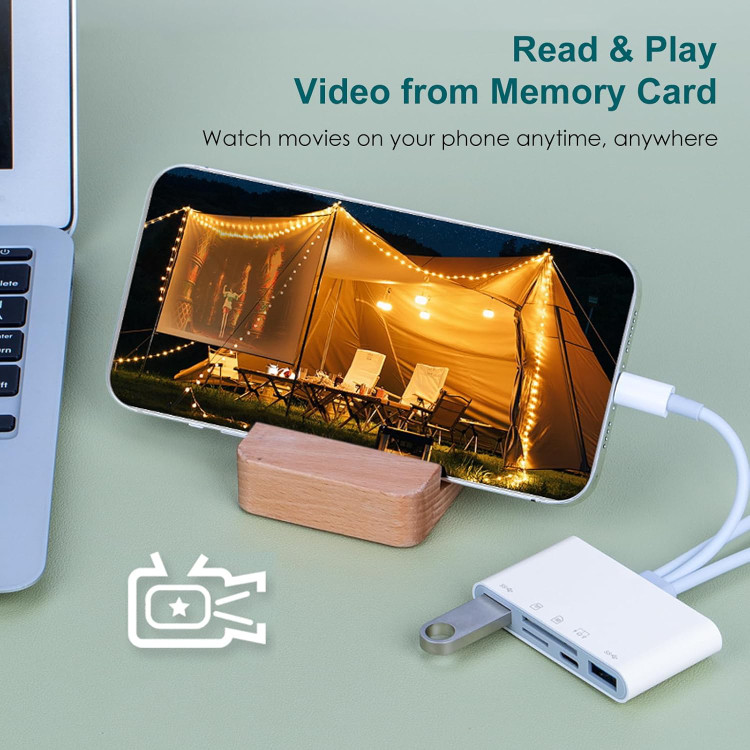 کارت ریدر چندکاره سانجیوت - سازگار با آیفون، آیپد و دستگاههای USB-C