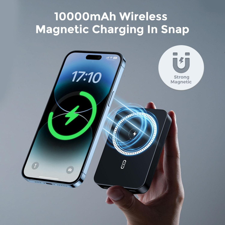 شارژر مغناطیسی بی سیم mag safe باتری no hon پاوربانک pd 20 w شارژ سریع 10000 میلی امپر