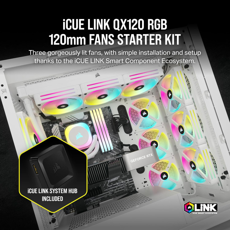 کیت فنهای RGB کورسیر مدل iCUE LINK QX120