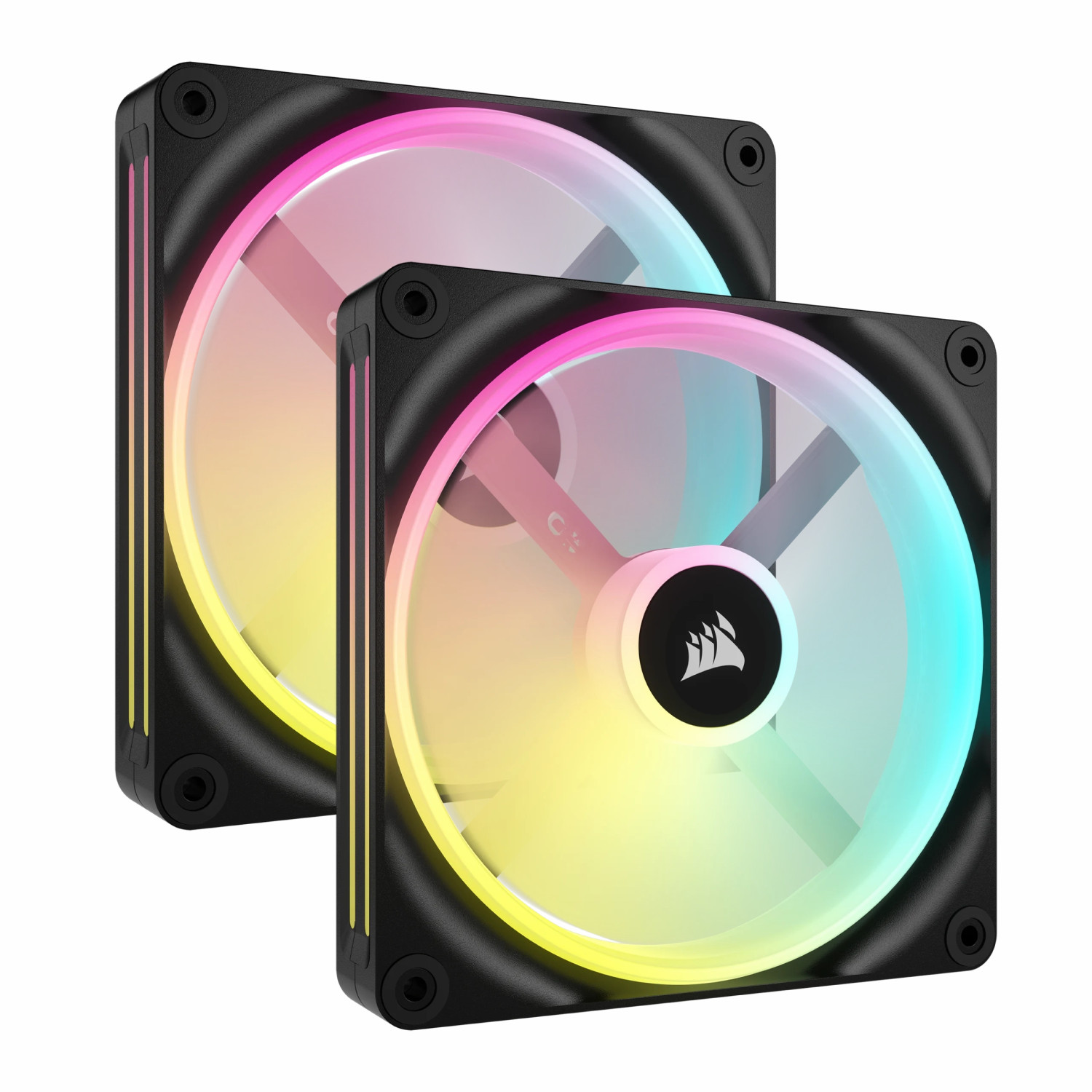 فن کیس کورسیر iCUE LINK QX140 RGB White (بسته 2 عددی) - خنک‌کننده هوشمند با نورپردازی ARGB و کنترل نرم‌افزاری