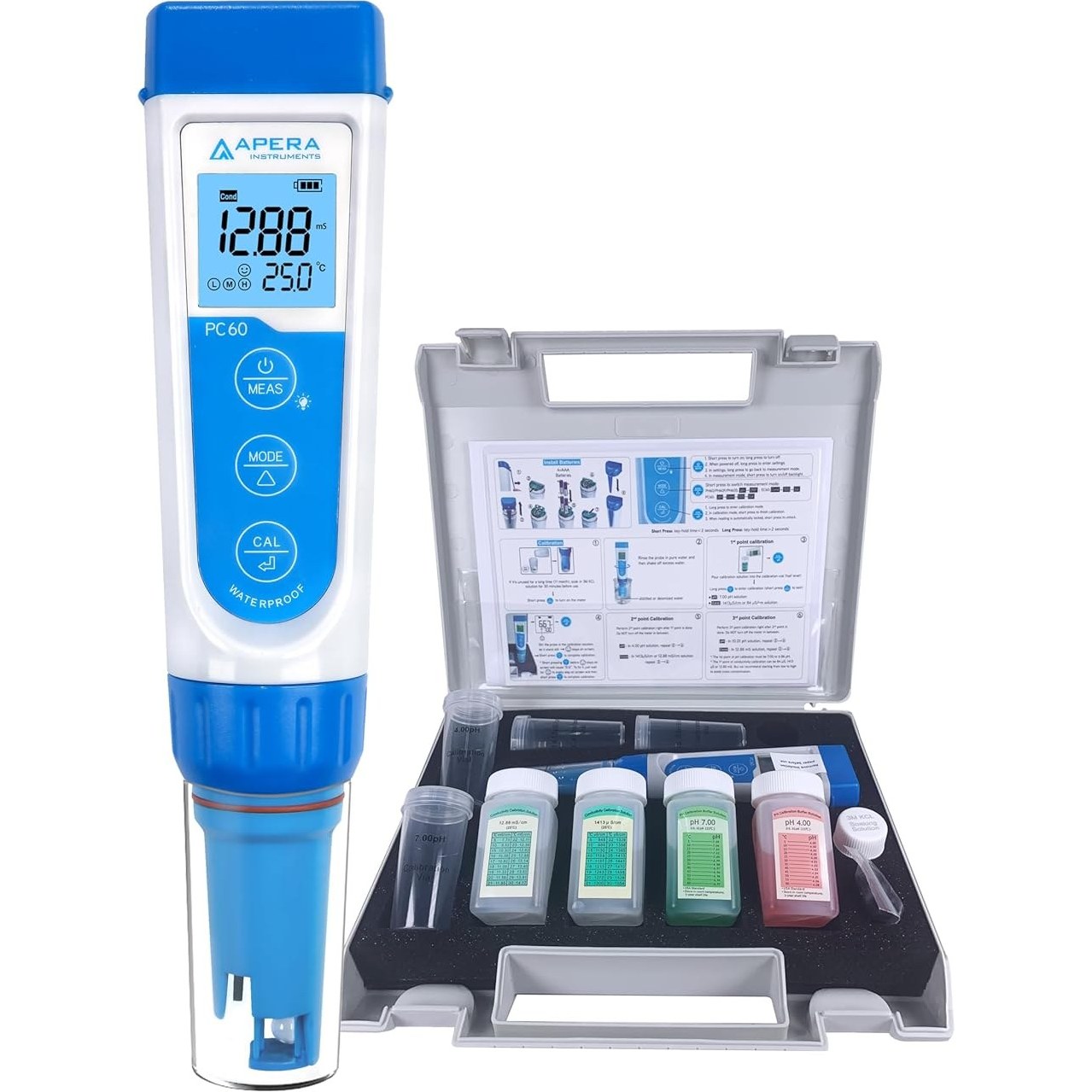 پی اچ متر جیبی ضد آب Apera Instruments مدل PC60 - اندازهگیری دقیق pH در هر مکان