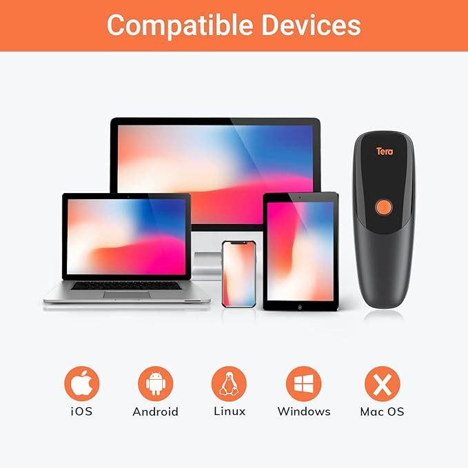 بارکد اسکنر قابل حمل دو بعدی Tera 1300 - اسکن سریع و آسان بارکدها در هر مکان