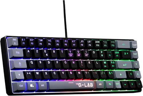 کیبورد گیمینگ سیمی G-Lab مدل Keyz Hydrogen با نورپردازی RGB