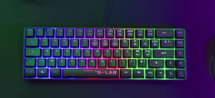 کیبورد گیمینگ سیمی G-Lab مدل Keyz Hydrogen با نورپردازی RGB