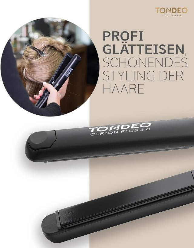 اتو موی حرفهای TONDEO مدل CERION PLUS 3.0 - صافی و درخشندگی بینظیر برای موهای شما