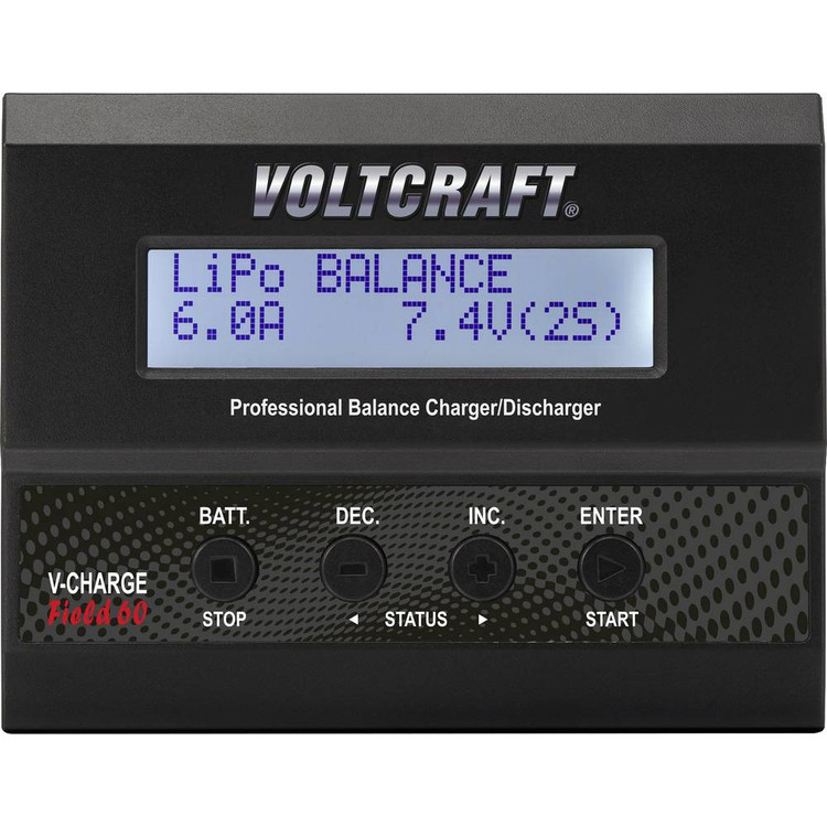 شارژر چندمنظوره VOLTCRAFT V-Charge 60 DC - شارژر حرفهای 12V/6A برای انواع باتریهای لیتیوم و نیکل