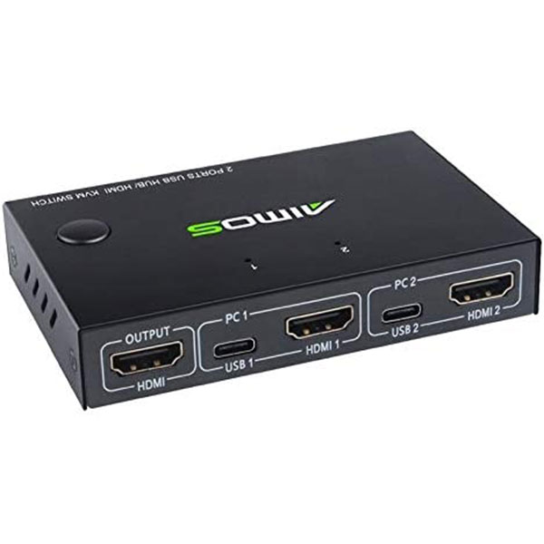 سوئیچ KVM مدل 2 پورت HDMI و USB برند Aimos