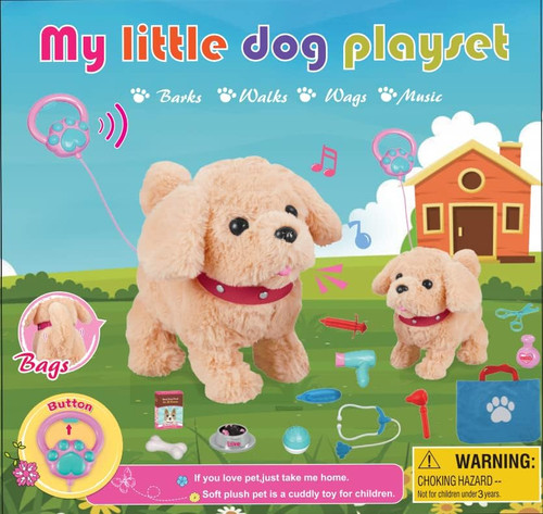 اسباب بازی سگ کنترلی سخنگو و موزیکال قهوه ای Pet Play Set Toys