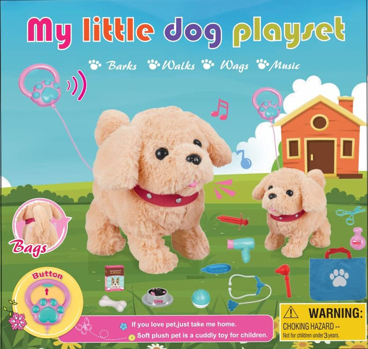 اسباب بازی سگ کنترلی سخنگو و موزیکال قهوه ای Pet Play Set Toys