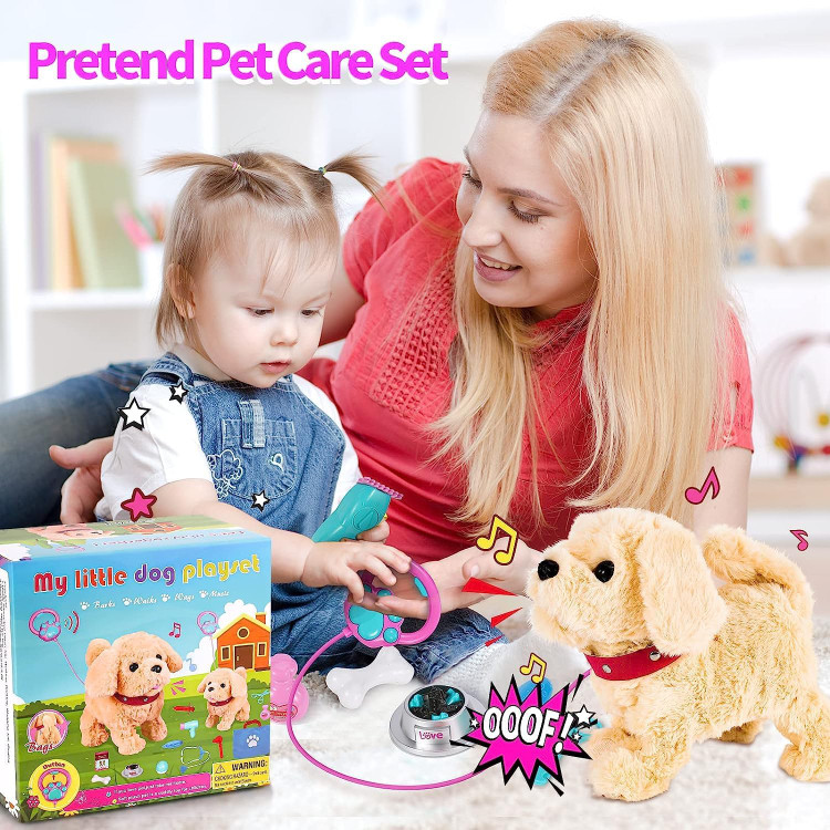 اسباب بازی سگ کنترلی سخنگو و موزیکال قهوه ای Pet Play Set Toys