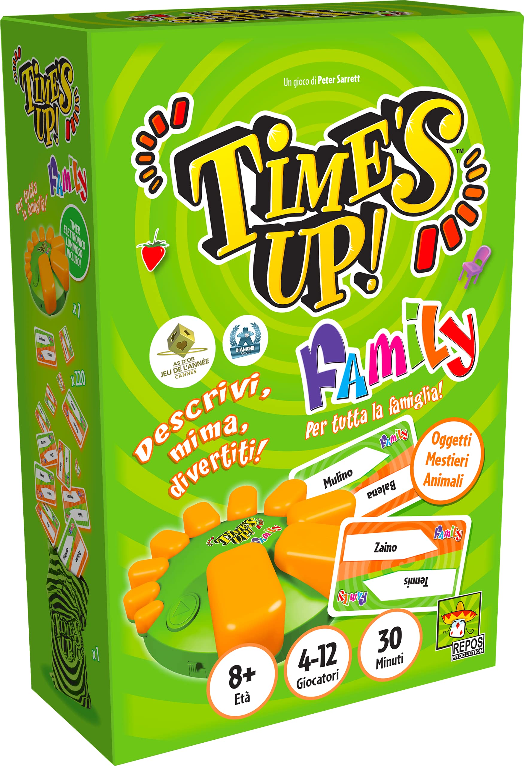 Asmodee - Time's Up Big Box: Family - سرگرمی بازی تخته، بازی مهمانی، 4-12 بازیکن، 8 سال به بالا، نسخه انگلیسی