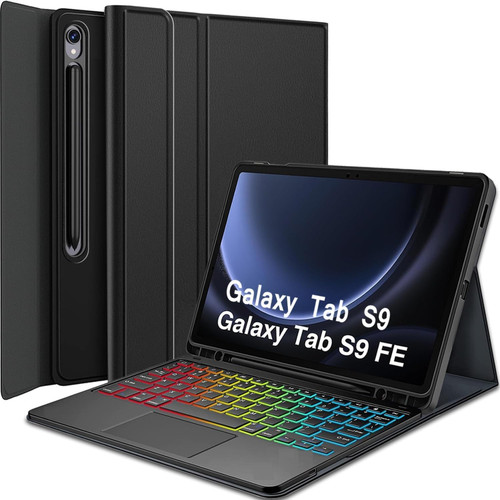 قاب ProCase برای Galaxy Tab S9 FE Plus/S9 FE+ 12.4 اینچ 2023 (SM-X710) با نگهدارنده قلم S، کاور هوشمند با پشت شفاف شفاف و ضربه گیر TPU نرم برای Galaxy Tab S9 FE+ Plus - Graphite