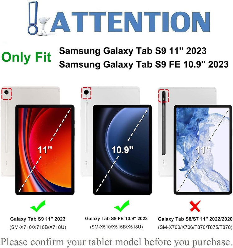قاب ProCase برای Galaxy Tab S9 FE Plus/S9 FE+ 12.4 اینچ 2023 (SM-X710) با نگهدارنده قلم S، کاور هوشمند با پشت شفاف شفاف و ضربه گیر TPU نرم برای Galaxy Tab S9 FE+ Plus - Graphite