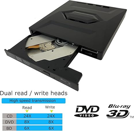 درایو CD DVD خارجی، USB C قابل حمل CD/DVD +/-RW درایو/DVD Player با کارت خوان SD USB 3.0 USB C Hub CD ROM رایتر سازگار با رایانه رومیزی لپ تاپ Apple Mac ویندوز سیستم عامل لینوکس