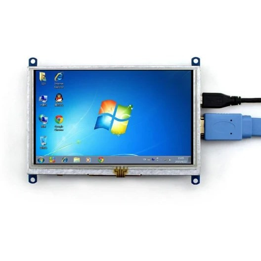 نمایشگر رنگی 5 اینچ TFT 800*480 با تاچ مقاومتی و ورودی HDMI مدل B محصول Waveshare