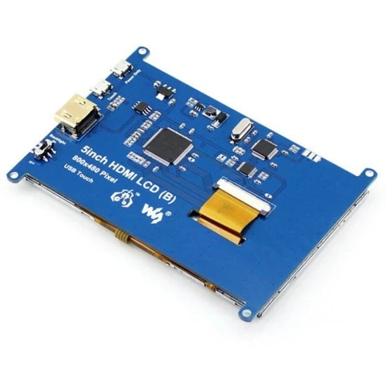 نمایشگر رنگی 5 اینچ TFT 800*480 با تاچ مقاومتی و ورودی HDMI مدل B محصول Waveshare