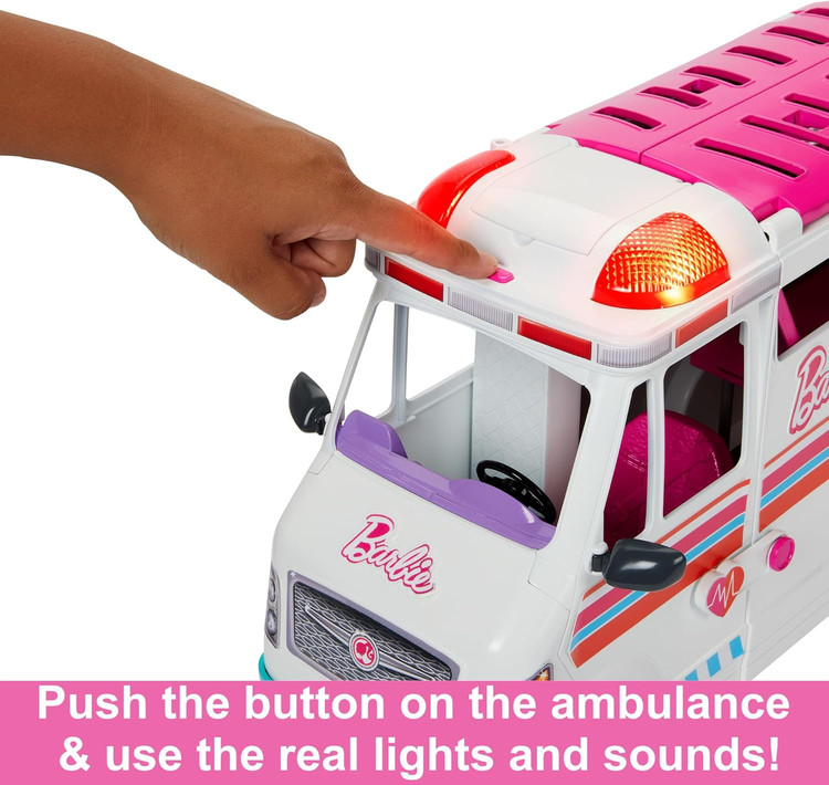 آمبولانس و کلینیک باربی barbie ambulance همراه با وسایل پزشکی مدل HKT79