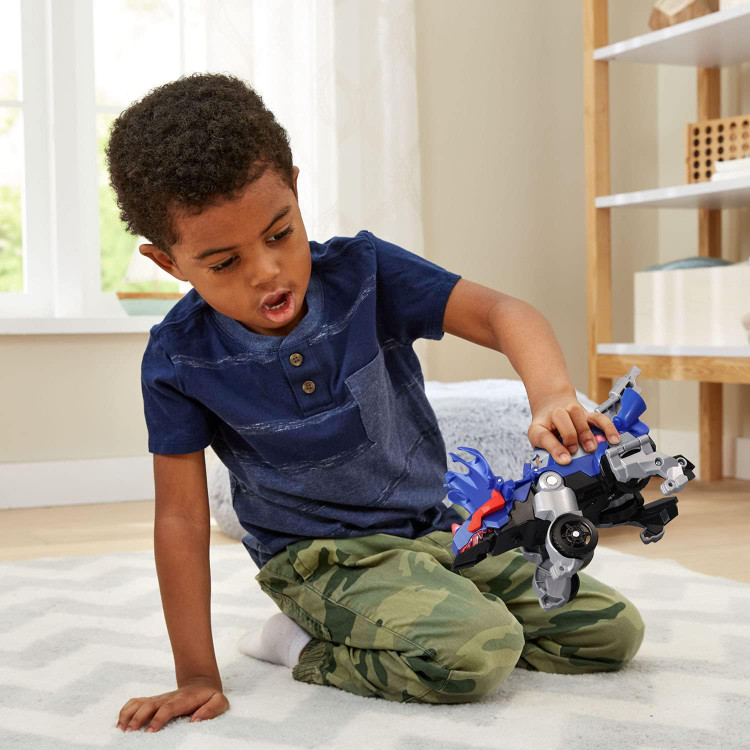 تبدیل شونده ماشین ترانسفورمر VTech Switch and Go Triceratops Roadster کارتن در بار آسیب دیده