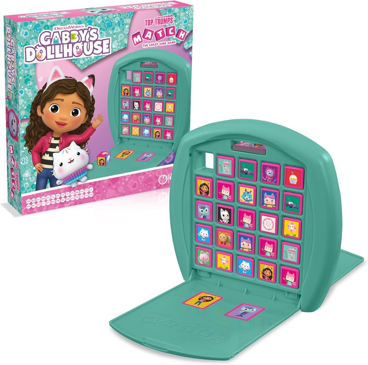بازی فکری Gabby's Dollhouse Top Trumps Match - سرگرمی و هیجان برای طرفداران گبی کمی خط خش در بار
