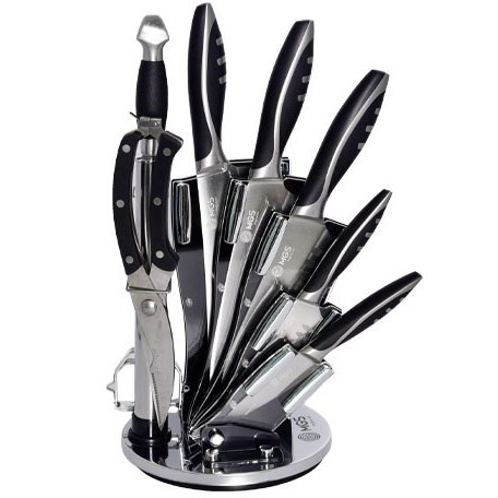 سرویس چاقو آشپزخانه 9 پارچه استیل ام جی اس a3d