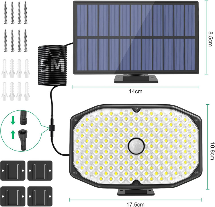 چراغ LED خورشیدی LEDYA مدل ۱۴۶ LED بسته دو عددی