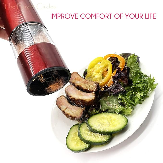 آسیاب فلفل برقی ریلکس دیز - مدل استیل - (Relaxdays Electric Pepper Grinder Set) - ادویه های تازه و خوش طعم برای غذاهای شما