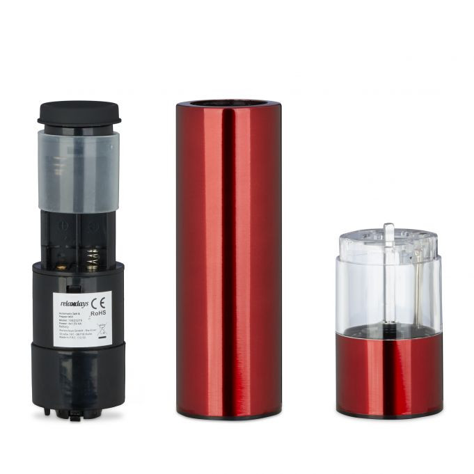 آسیاب فلفل برقی ریلکس دیز - مدل استیل - (Relaxdays Electric Pepper Grinder Set) - ادویه های تازه و خوش طعم برای غذاهای شما