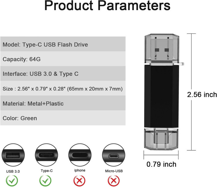 فلش مموری KOOTION ظرفیت 64 گیگابایت USB 3.0 + USB Type C OTG