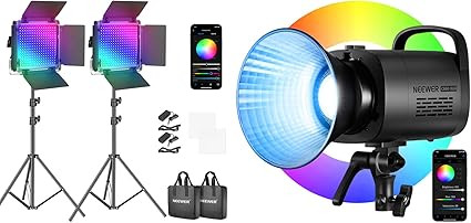 چراغ ویدئویی LED نیوور CB60 RGB مناسب برای فیلمبرداری، عکاسی و پخش زنده