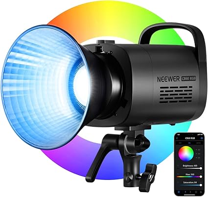 چراغ ویدئویی LED نیوور CB60 RGB مناسب برای فیلم‌برداری، عکاسی و پخش زنده