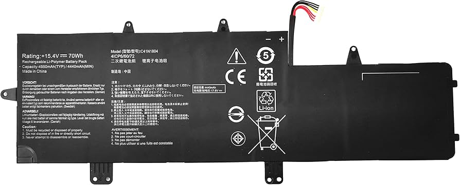 باتری ASUS 70Wh مدل C41N1804 افزایش عمر باتری لپ‌تاپ