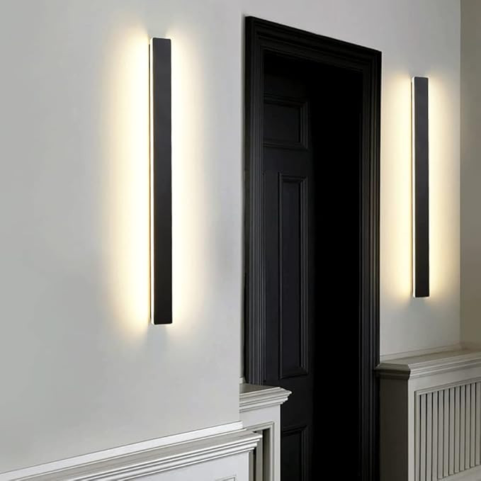 چراغ دیواری LED مدل مستطیلی سیاه 40cm