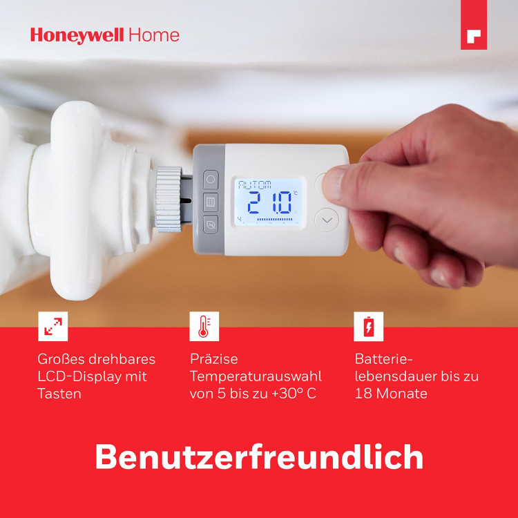 ترموستات رادیاتور الکترونیکی Honeywell Home Rondostat HR27 پک 2عددی