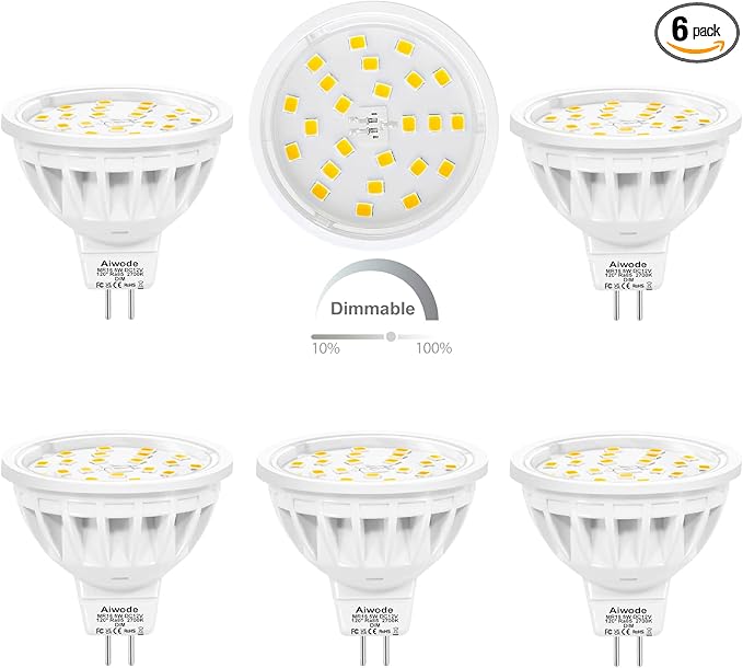 لامپ‌ هالوژن سوزنی LEDSMD MR16 بسته 6 عددی 5وات