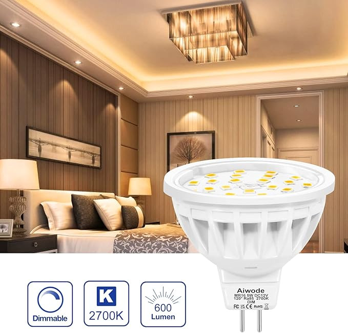 لامپ هالوژن سوزنی LEDSMD MR16 بسته 6 عددی 5وات