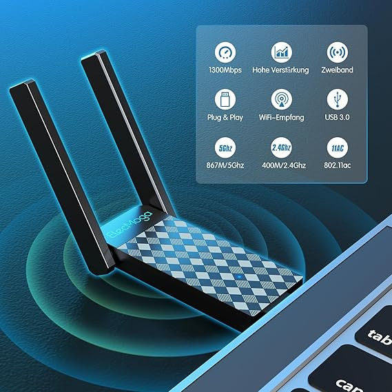 دانگل USB وایفای ایلکموگا AC1300