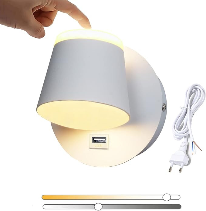 چراغ دیواری LED وومی با قابلیت تنظیم نور و پورت USB