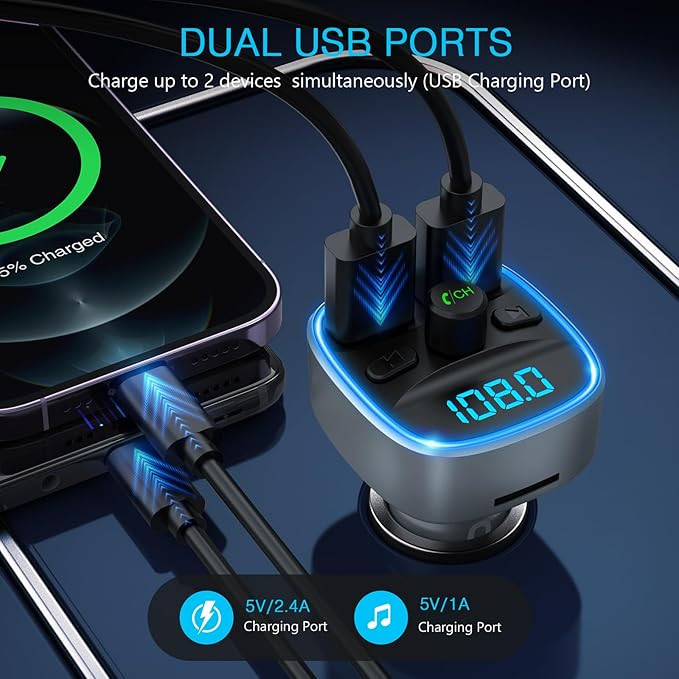 پخش کننده اف ام و بلوتوث خودرو برند ORIA با دو پورت usb فست شارژ