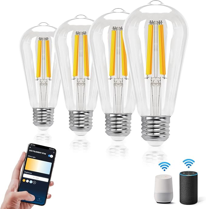 لامپ ادیسونی Aigostar E27 بسته 4 عددی با قابلیت تنظیم نور و WIFI