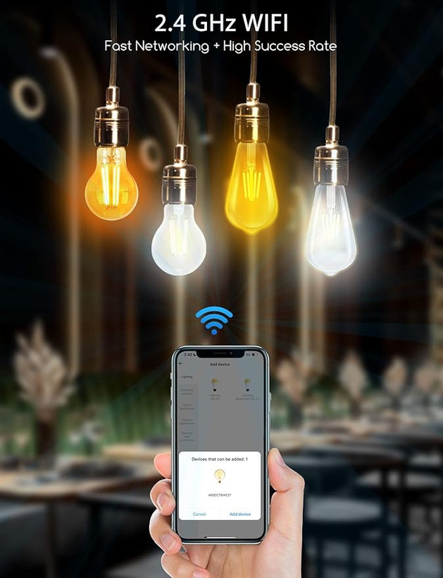 لامپ ادیسونی Aigostar E27 بسته 4 عددی با قابلیت تنظیم نور و WIFI